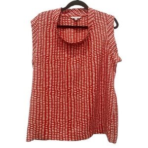 CAbi Orange & White Madeleine Style 294 Top Size Large
